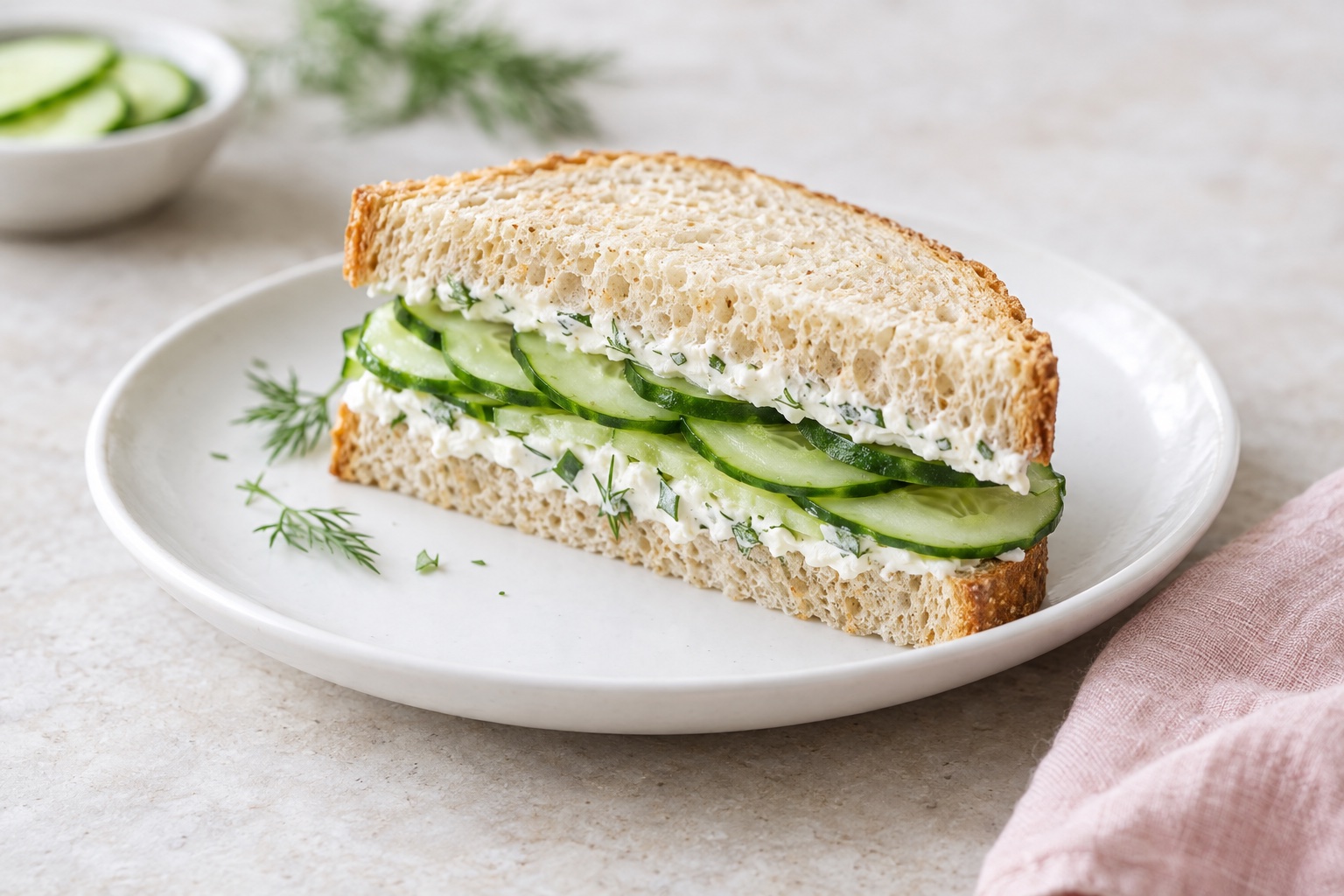 Cucumber Cream Cheese Sandwich
