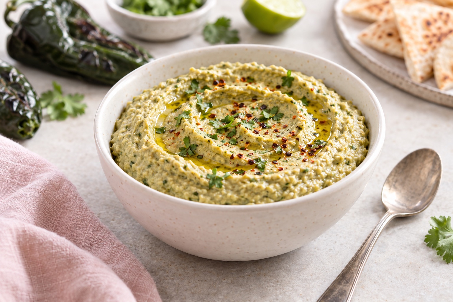Roasted Poblano Hummus
