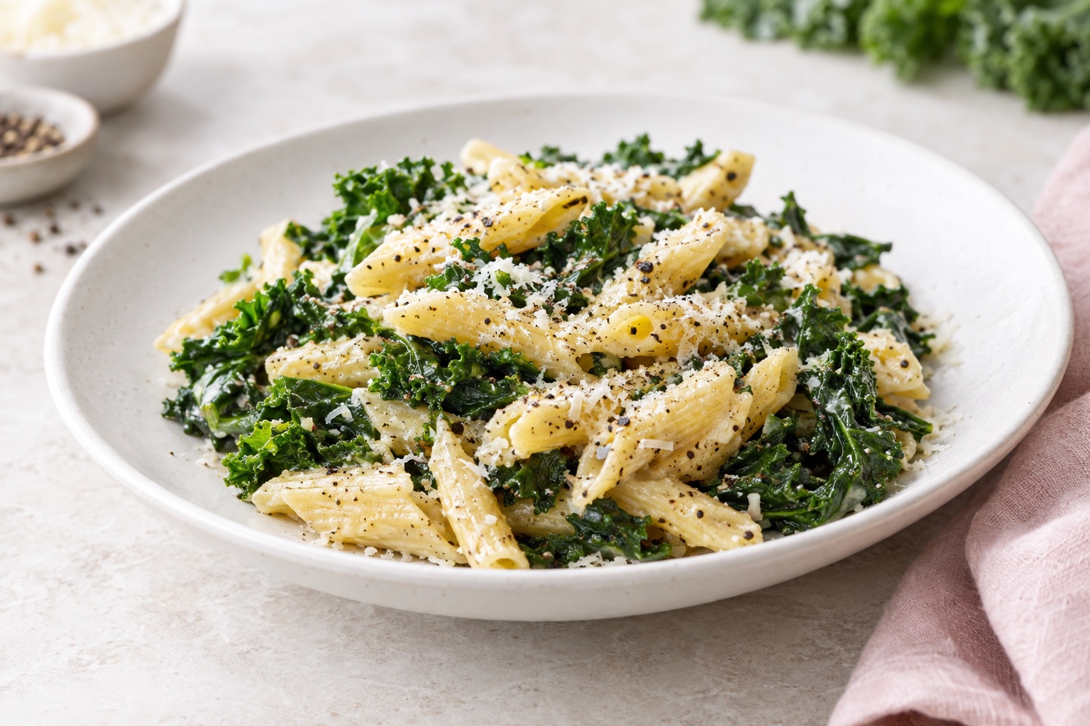 Parmesan & Pepper Kale Pasta