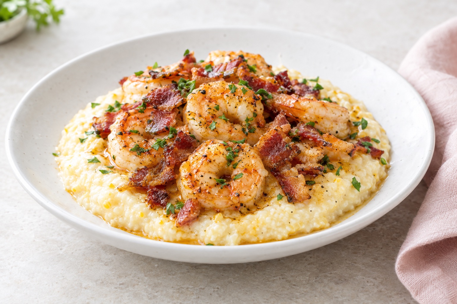 Shrimp and Grits with Bacon