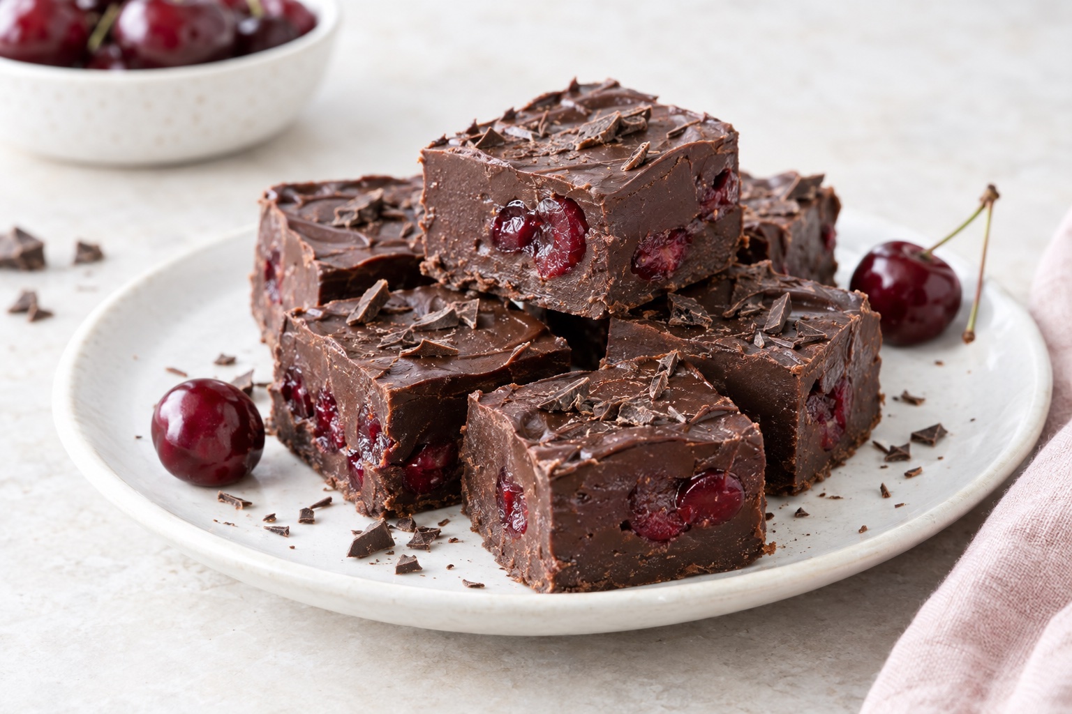 Dark Chocolate Cherry Fudge