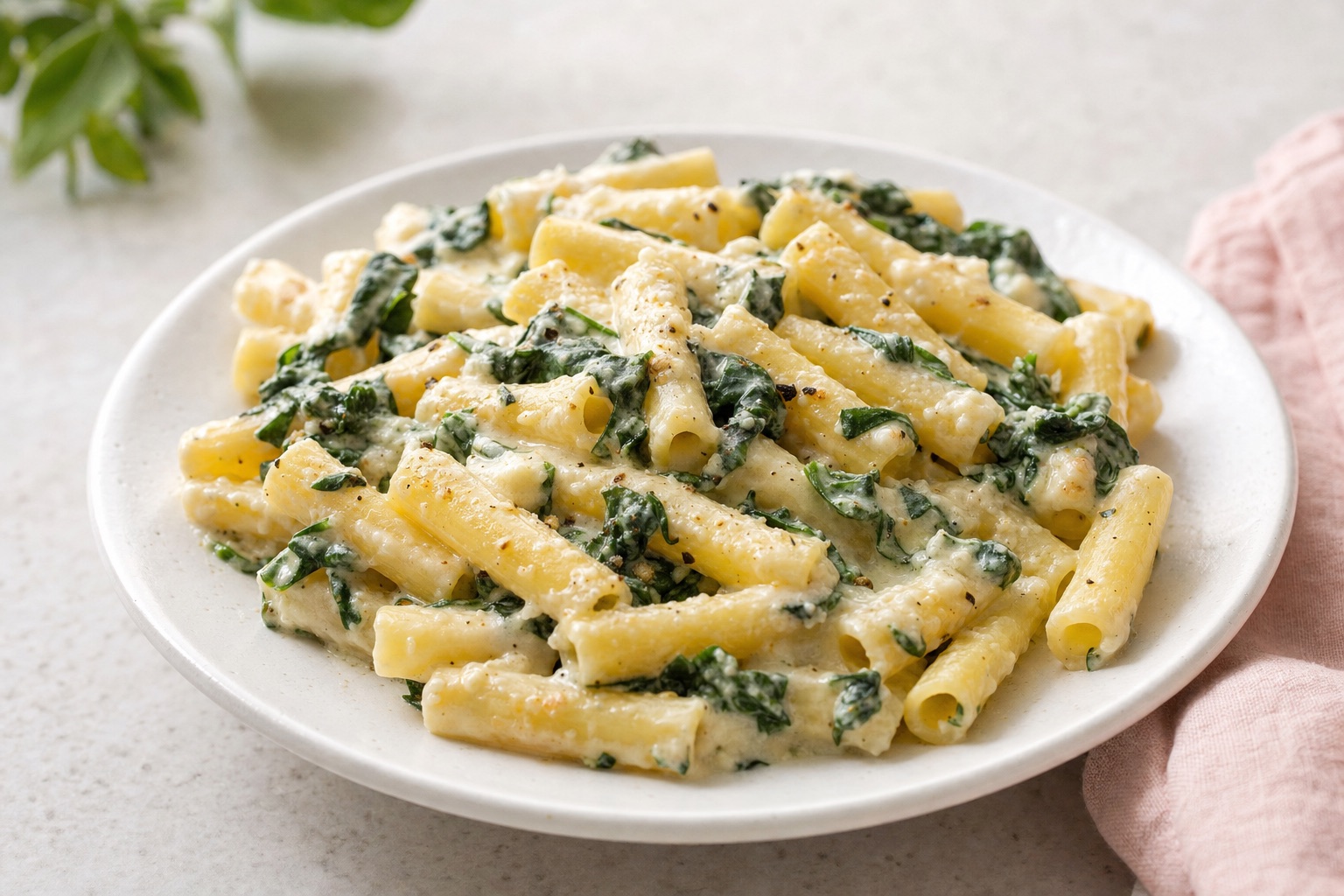 Creamy Ziti Florentine