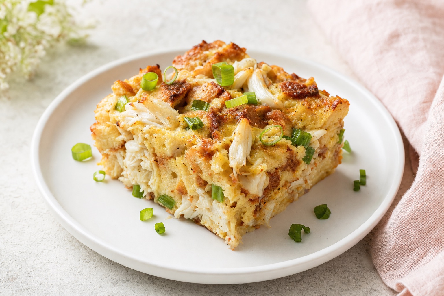 Crab and Scallion Strata