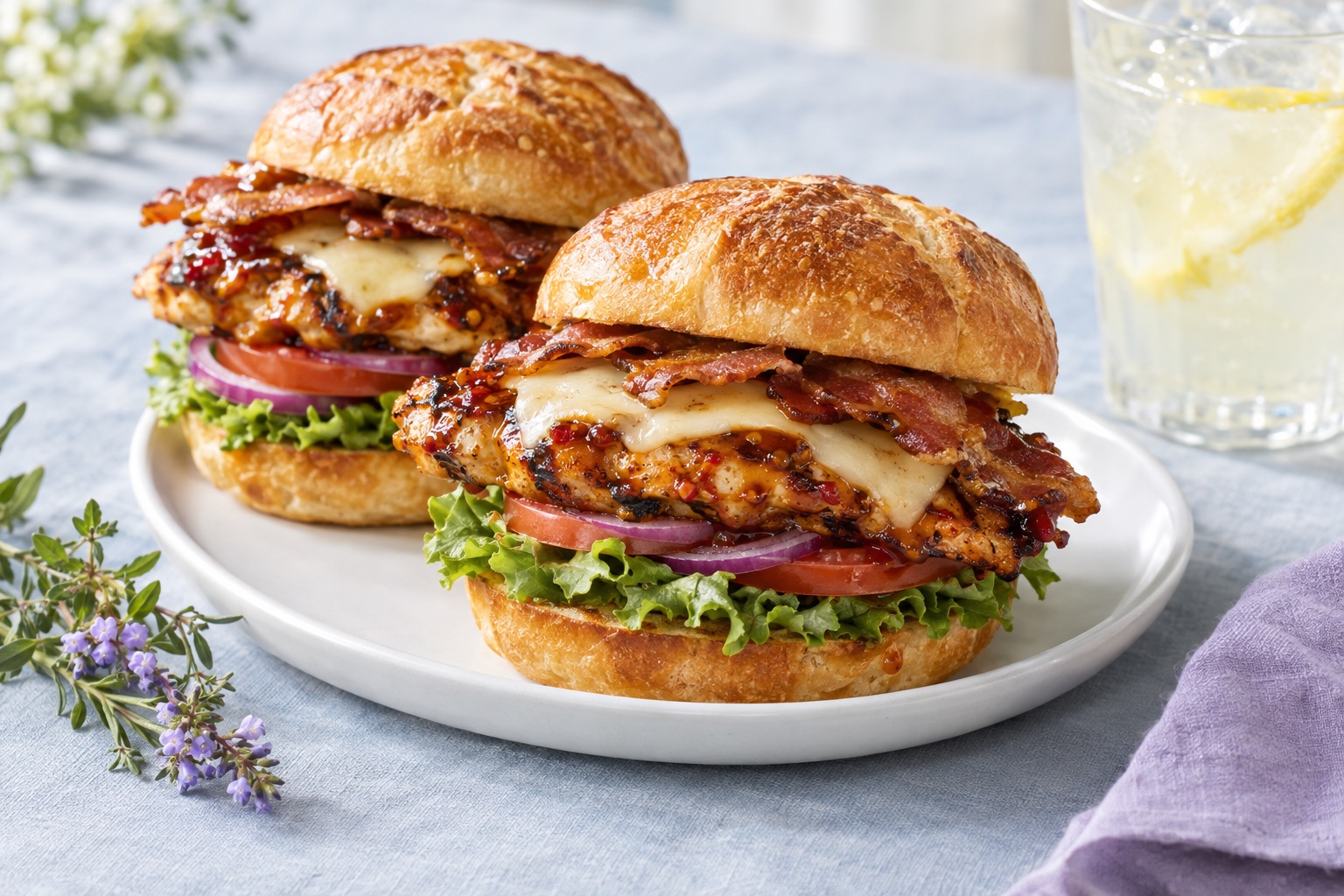 Sweet and Spicy Grilled Chicken Sandwiches