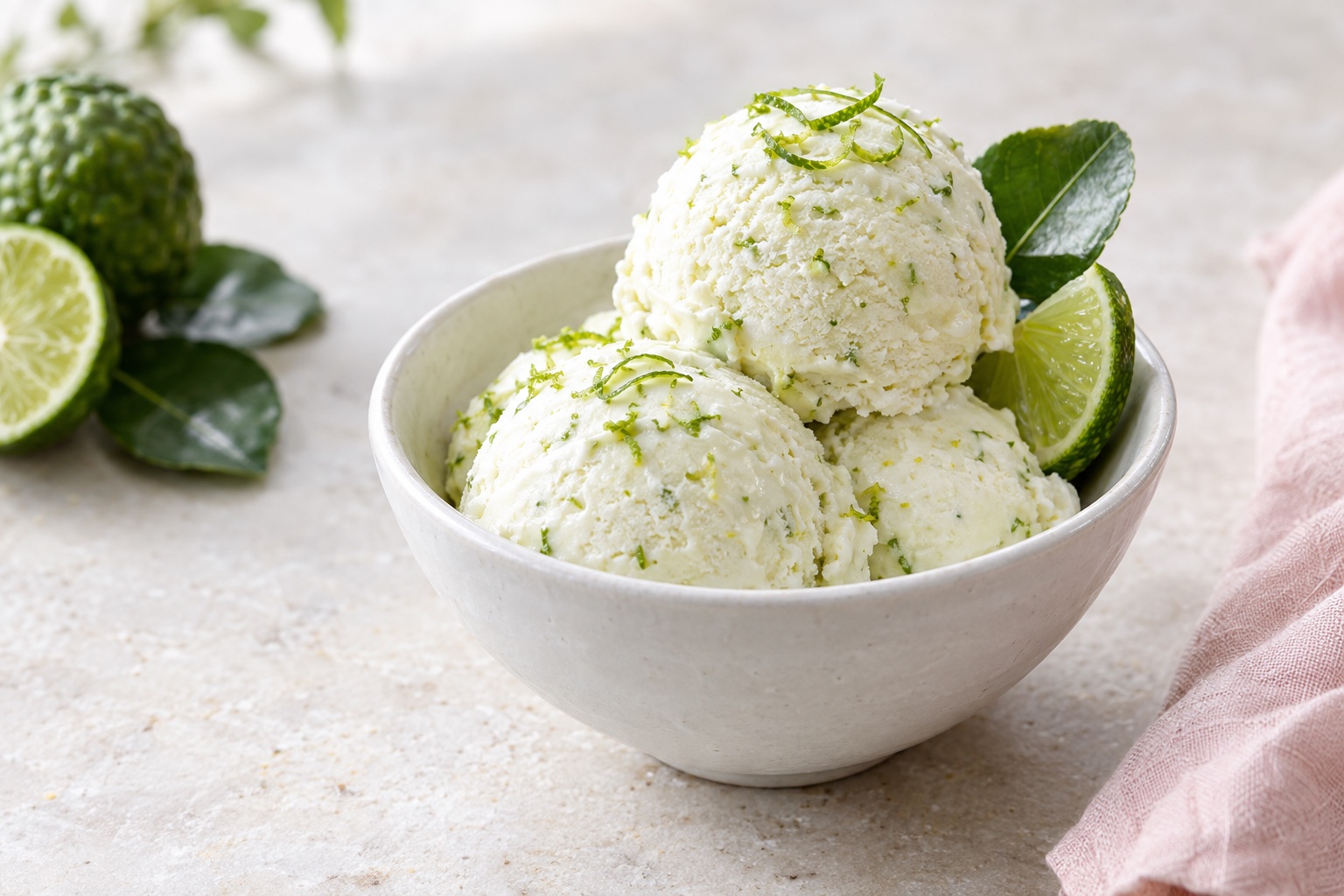 Kaffir Lime and Gin Ice Cream