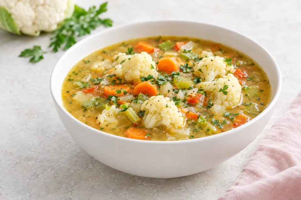 Super Easy Cauliflower Vegetable Soup
