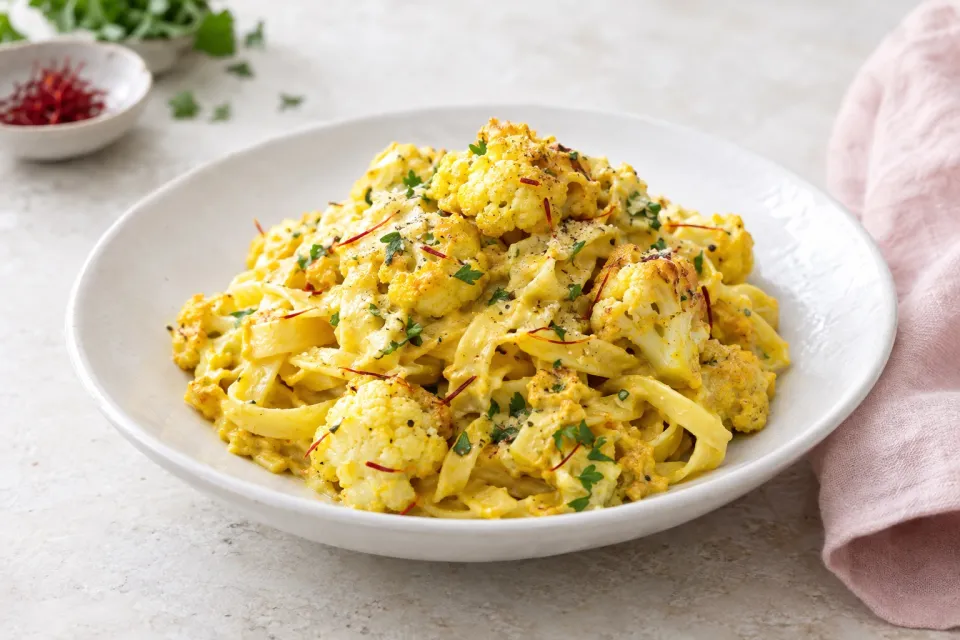 Pasta with Smothered Cauliflower and Saffron