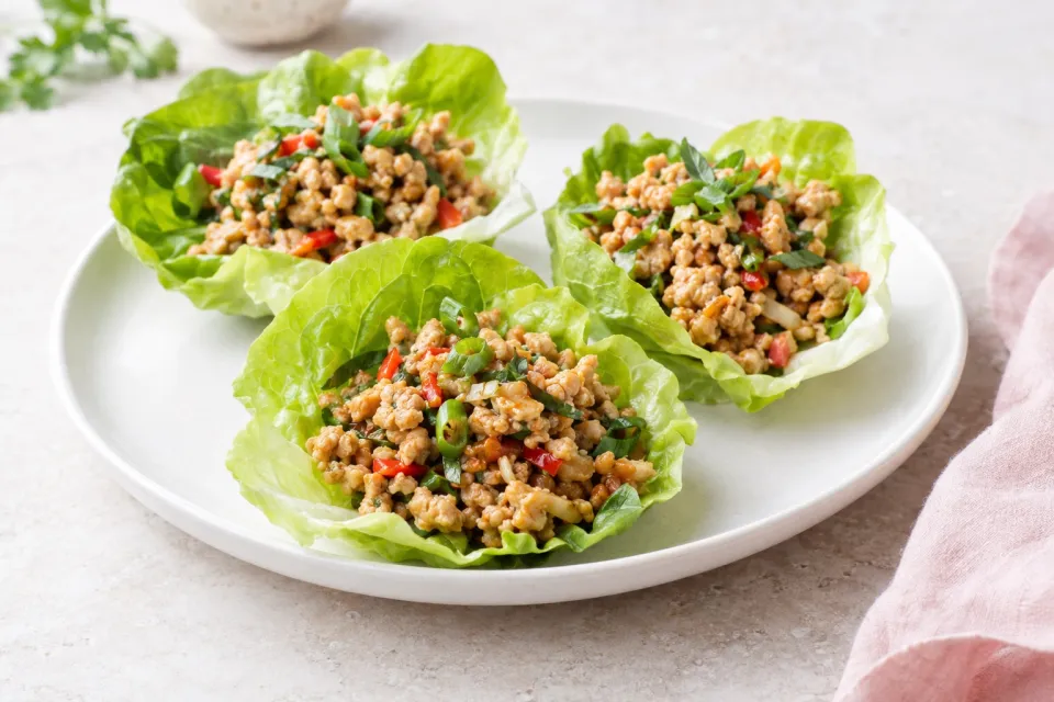 Minced Chicken in Lettuce Cups