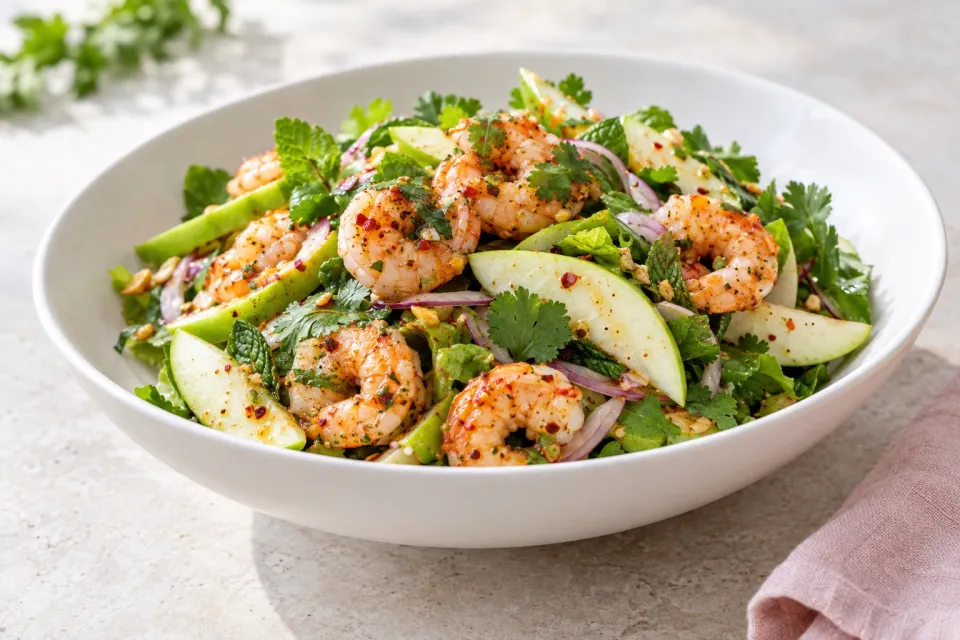Spicy Shrimp and Green Apple Salad