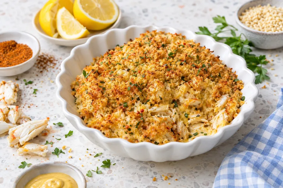 Maryland Crab Imperial with Buttery Golden Bread Crumbs