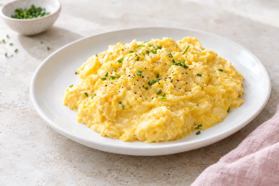 French-Style Soft, Spoonable Scrambled Eggs