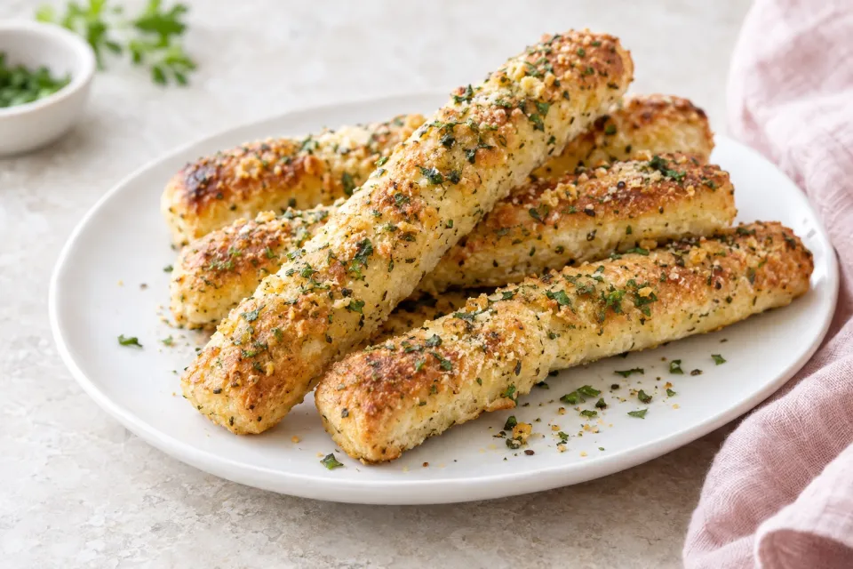 Crunchy Garlic and Herb Bread Sticks