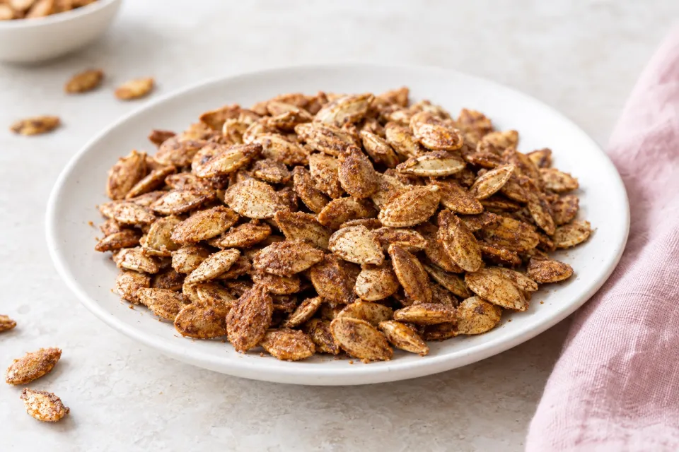 Cinnamon-Sugar Roasted Pumpkin Seeds