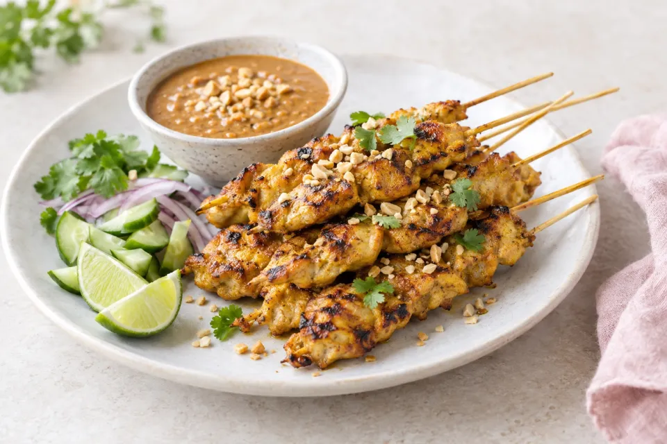Grilled Chicken Satay with Peanut Sauce