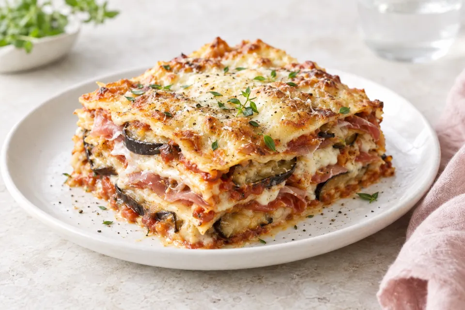 Eggplant, Gruyère and Prosciutto Lasagna