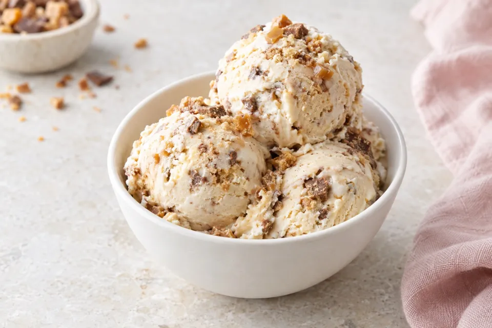 Malted Milk Toffee Crunch Ice Cream