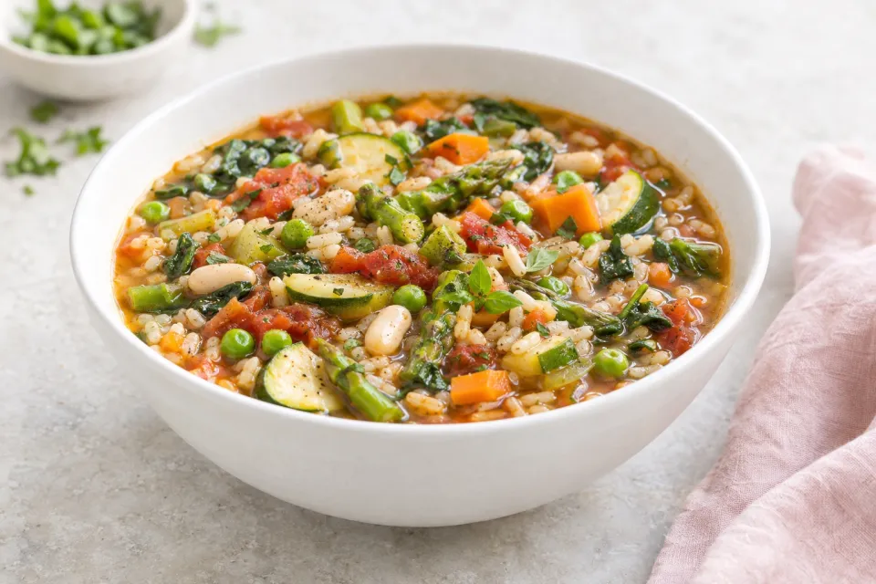 Spring Minestrone with Brown Basmati Rice
