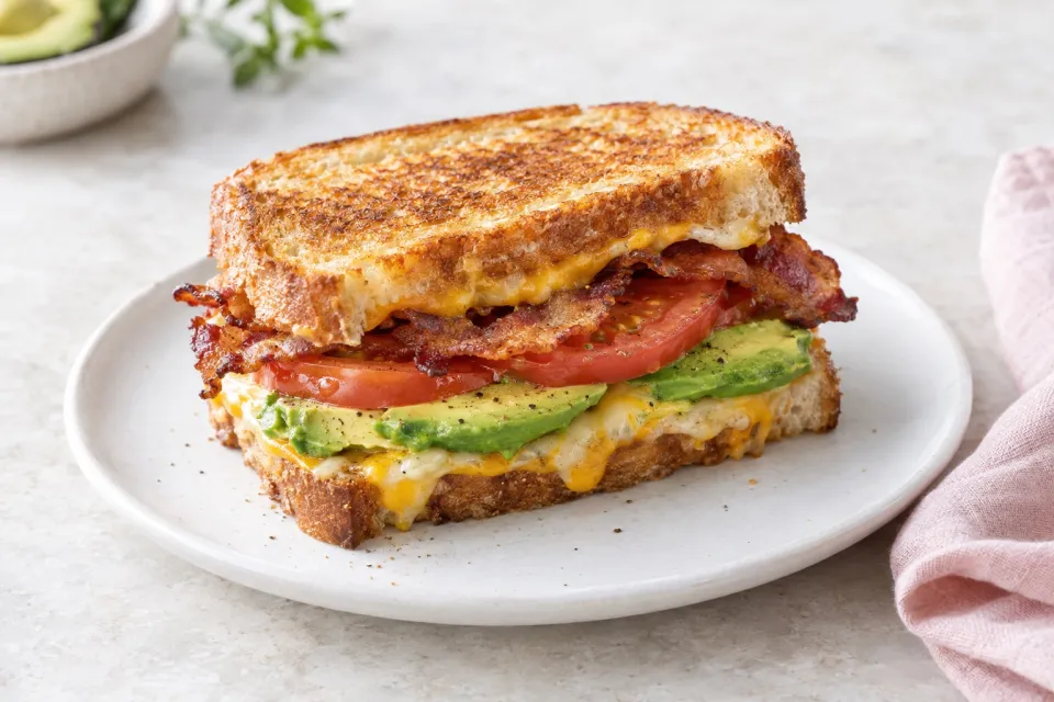 Grilled Cheese with Bacon, Tomato, and Avocado
