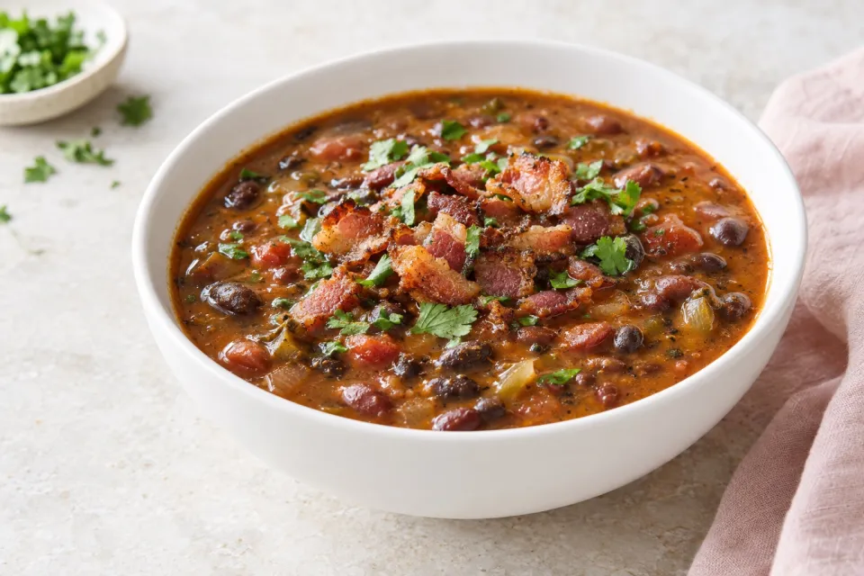 Chipotle Bean Soup with Bacon