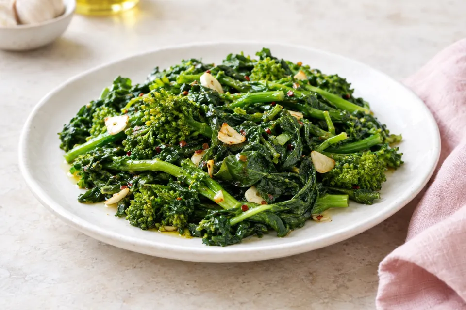 Lidia Bastianich's Broccoli Rabe with Oil and Garlic