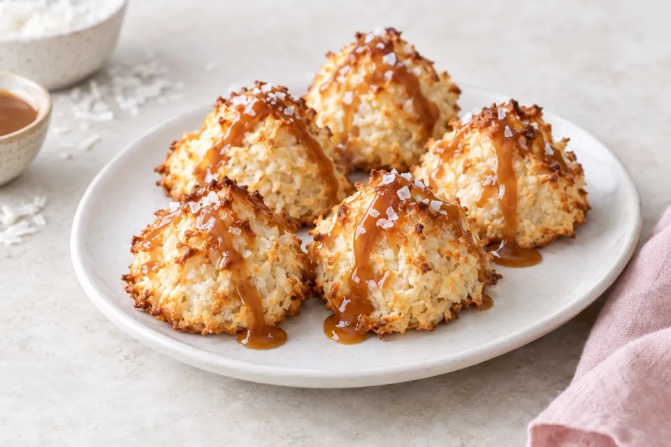 Coconut Macaroons with Salted Caramel