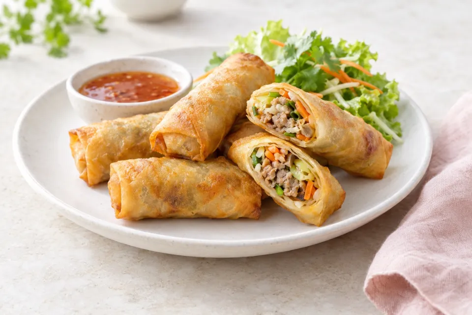 Pork and Vegetable Spring Rolls