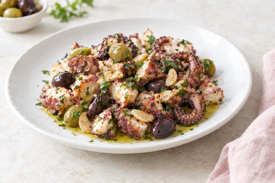 Garlic and Olive Octopus