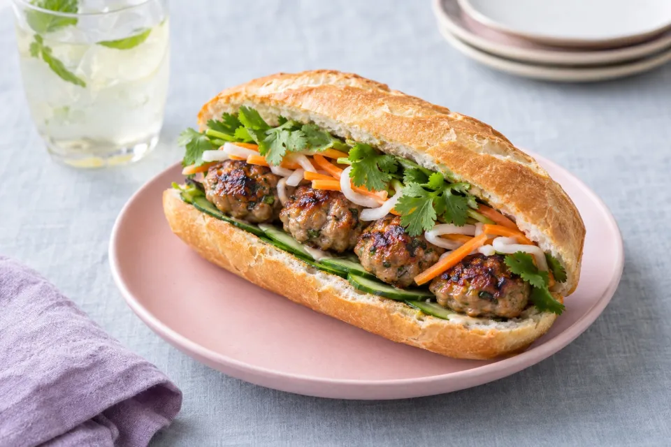 Vietnamese Meatball Banh Mi