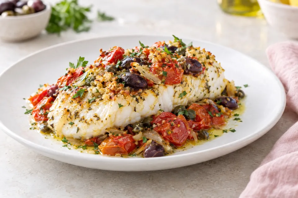 Sicilian-Style Baked Cod