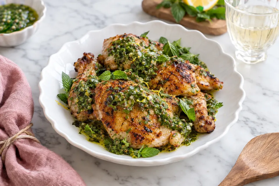Grilled Chicken with Herb Sauce