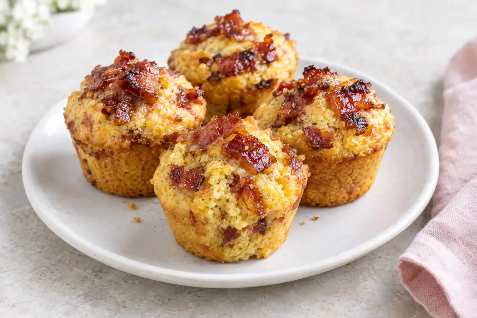 Corn Muffins with Candied Bacon
