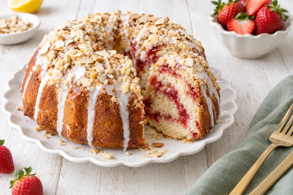 Strawberry-Sour Cream Coffee Cake