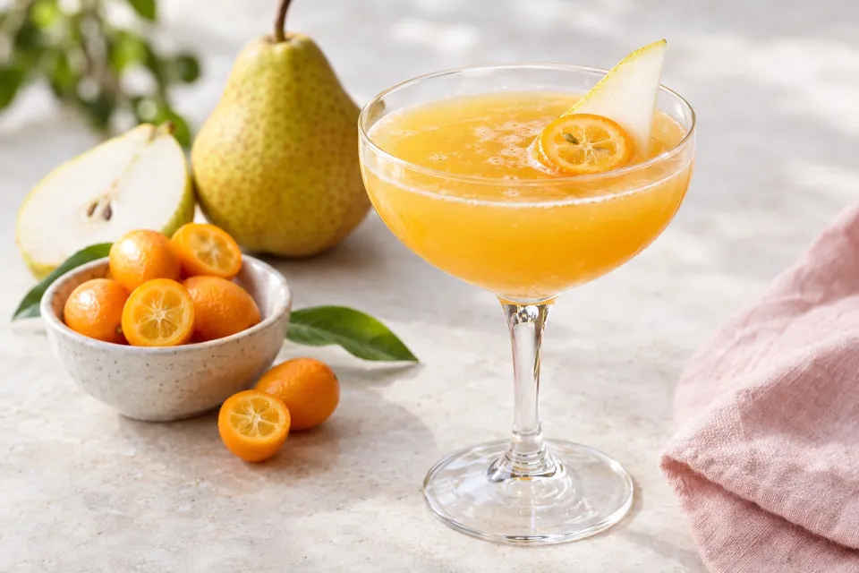Tangy Kumquat-Pear Juice