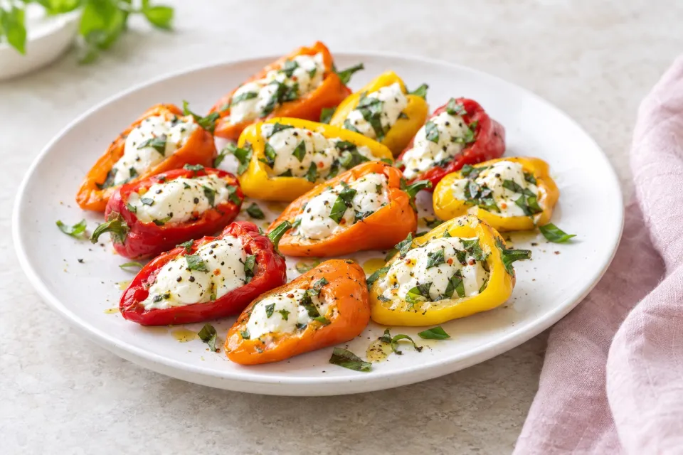 Mozzarella Stuffed Sweet Mini Peppers