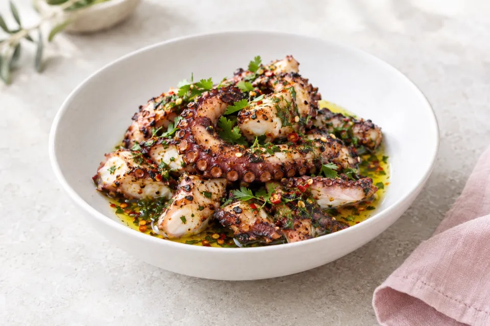 Grilled Octopus with Chili-Herb Oil