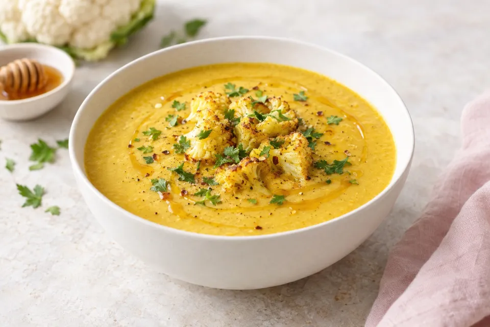 Curried Cauliflower Soup with Honey