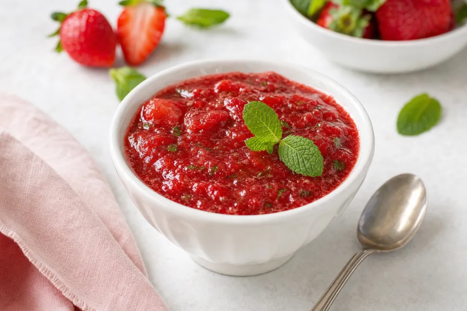 Strawberry Mint Freezer Jam