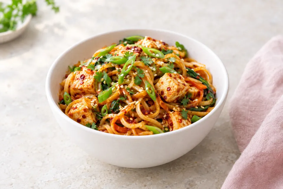 Spicy Noodles with Tofu