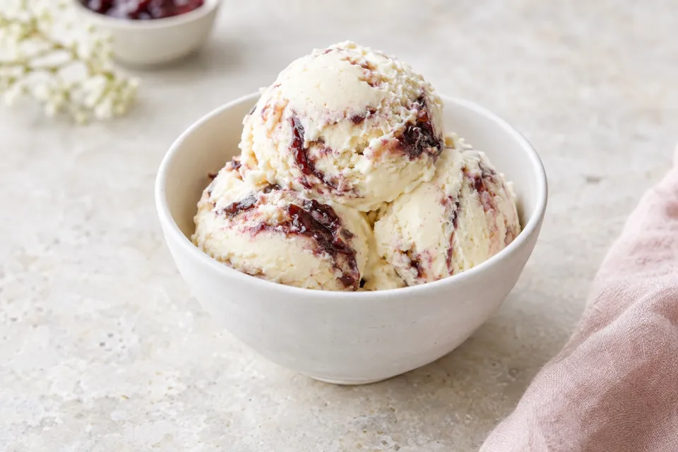 Buttermilk and Lekvar Ice Cream