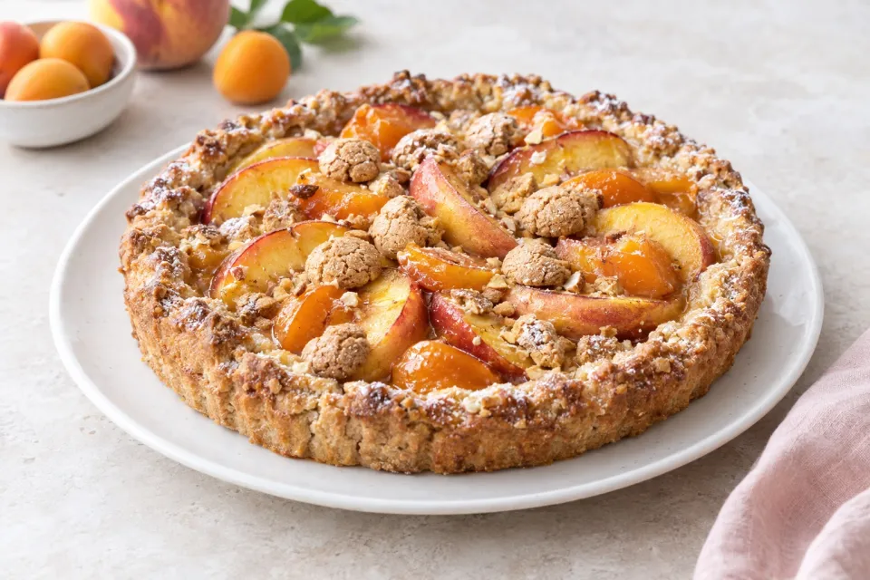 Peach and Apricot Amaretti Pie