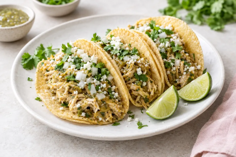 Slow-Cooker Chicken Tomatillo Tacos