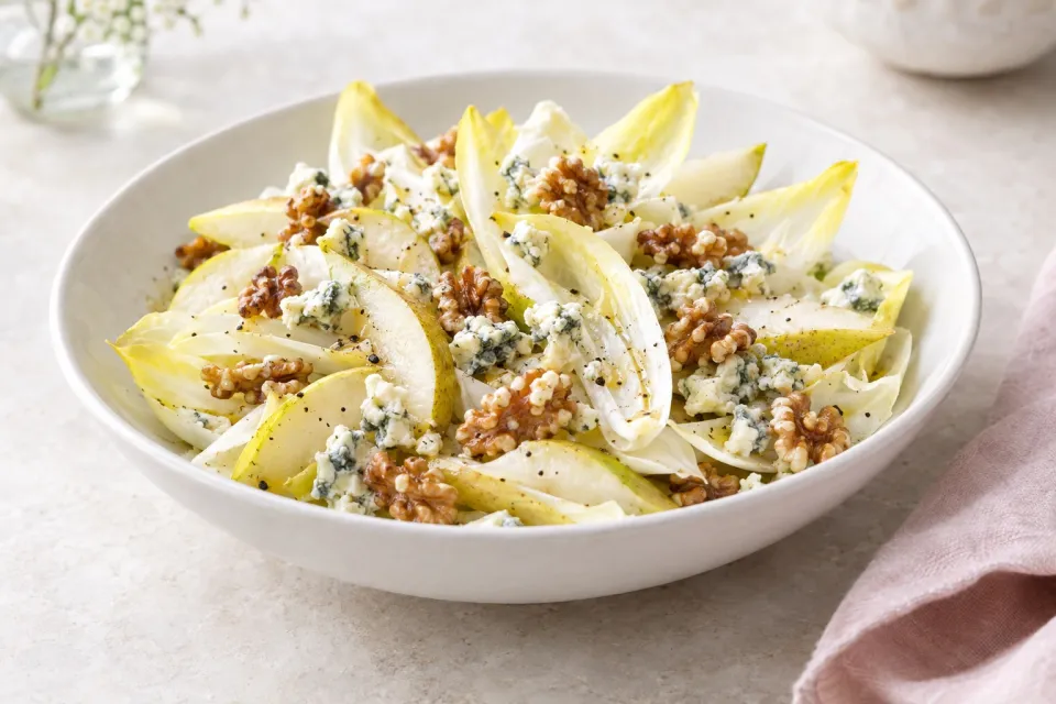 Endive Salad with Walnuts, Pears, and Gorgonzola
