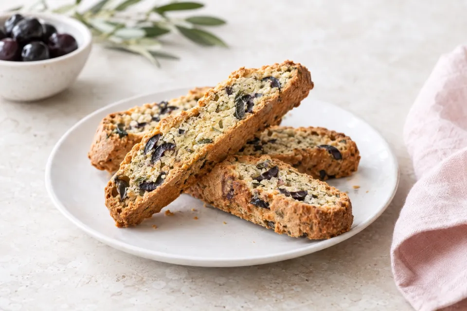 Black Olive Biscotti