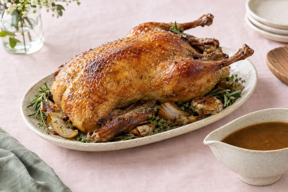 Crisp-Skinned Roast Goose and Gravy