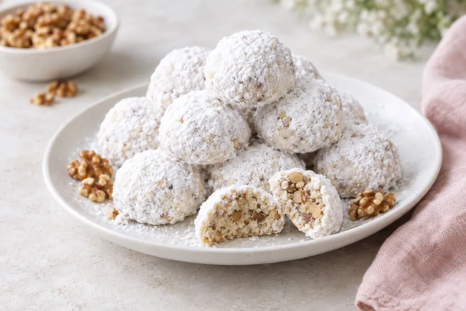 Walnut Snowball Cookies