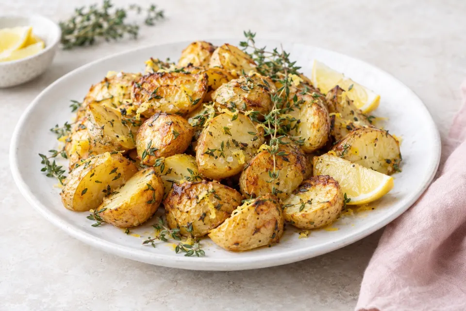 Greek Lemon Thyme Potatoes