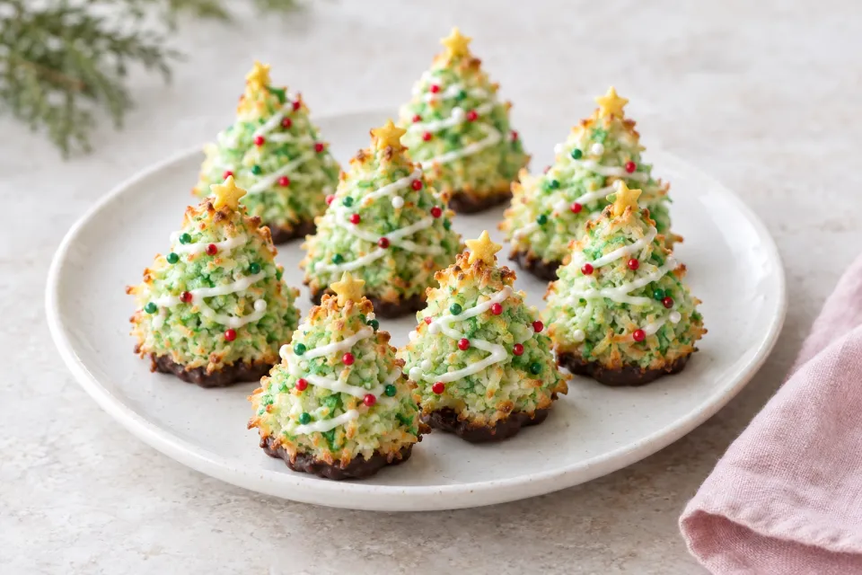 Christmas Tree Coconut Macaroons