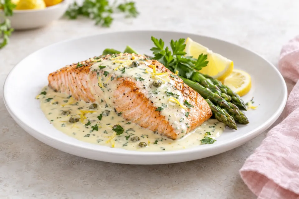 Salmon with Lemon Cream Sauce
