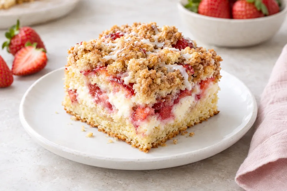 Strawberry-Cream Cheese Coffee Cake, Breakfast or Dessert?