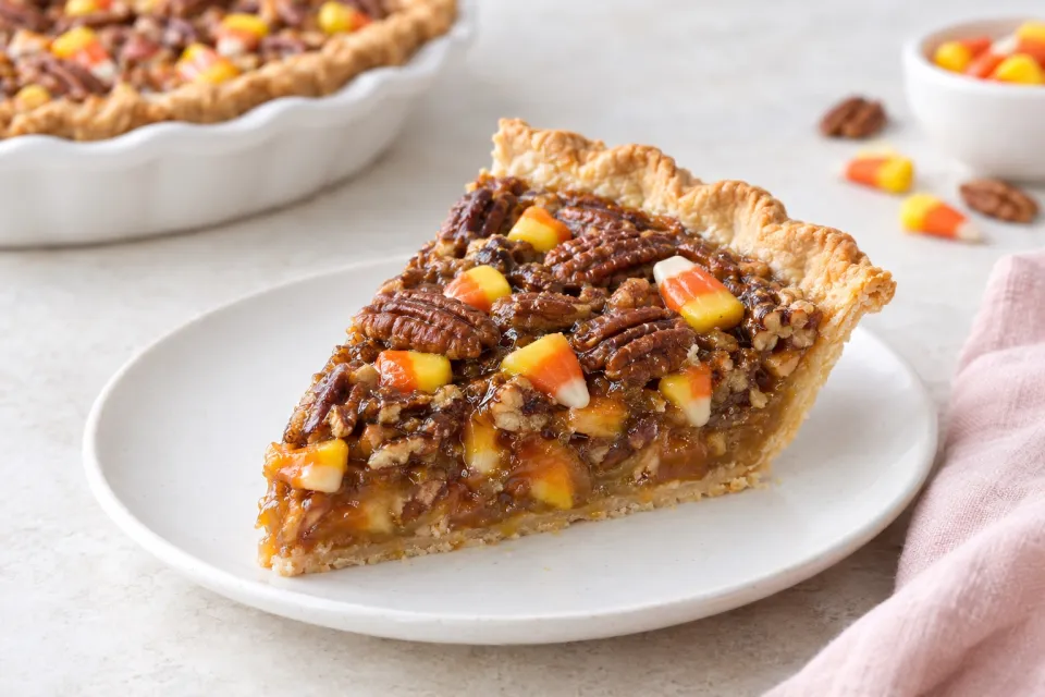 Candy Corn Pecan Pie